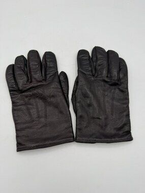 Coach Men’s Brown Leather Gloves Size Medium Made In Italy Read